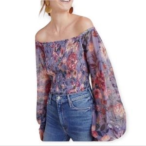 Anthropologie floral blouse